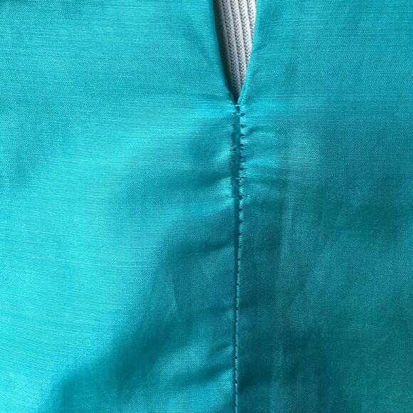 Alice + Olivia Shondra cotton silk blend blouse in aqua sz xs - Picture 7 of 10